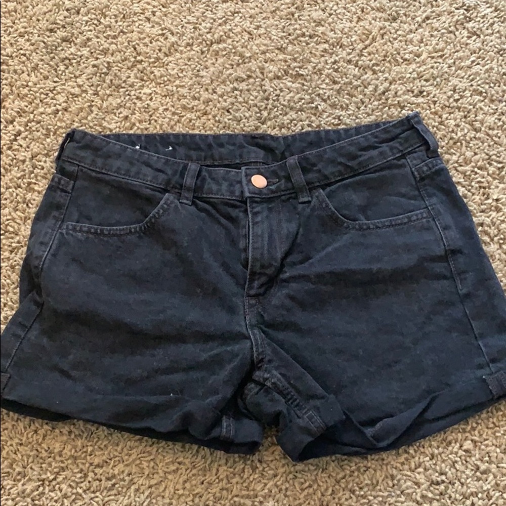 Black jean shorts